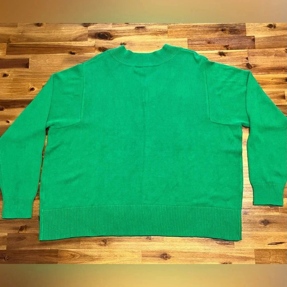 Banana Republic medium weight green v-neck sweater size XL womens - Picture 3 of 8